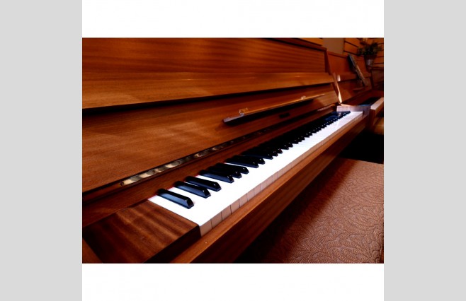 Used Hellas Satin Teak 108 Upright Piano Sold As Seen Bargain - Image 4